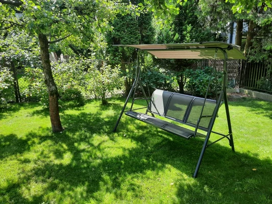 Merida dubbele tuinparasol 2,7 x 4,5 m grijs Garden Point