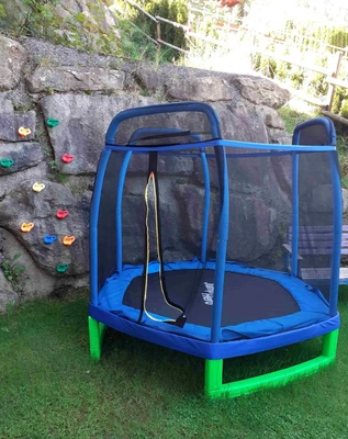 Tuintrampoline met veiligheidsnet aan buitenkant 213 cm Jump Hero groen